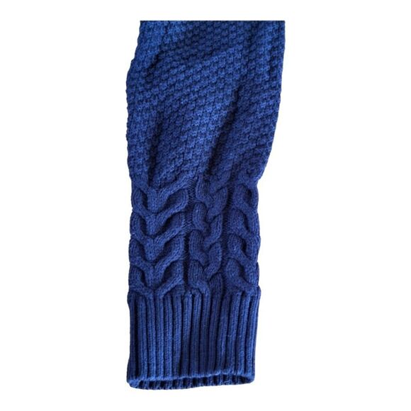 Ana Chunky Cable Knit Boxy Sweater Pullover Turtleneck Cotton Blend Black XXL - Picture 7 of 11